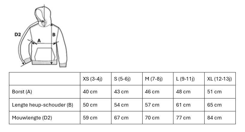 Hoodie voor kinderen met lijntekening