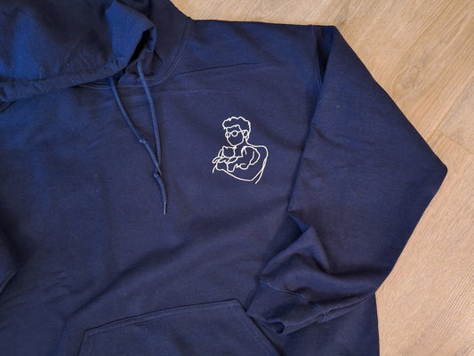 Hoodie voor volwassenen met lijntekening